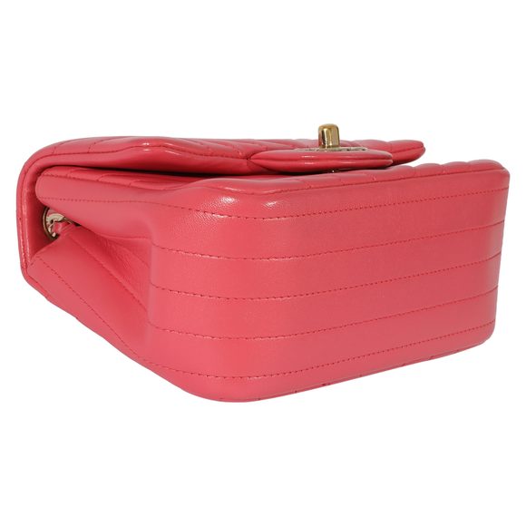 Chanel Chevron Pink Lambskin Mini Flap Bag - Picture 6 of 7